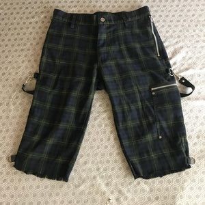 Dogpile Blue & Green Tartan Bondage Pants